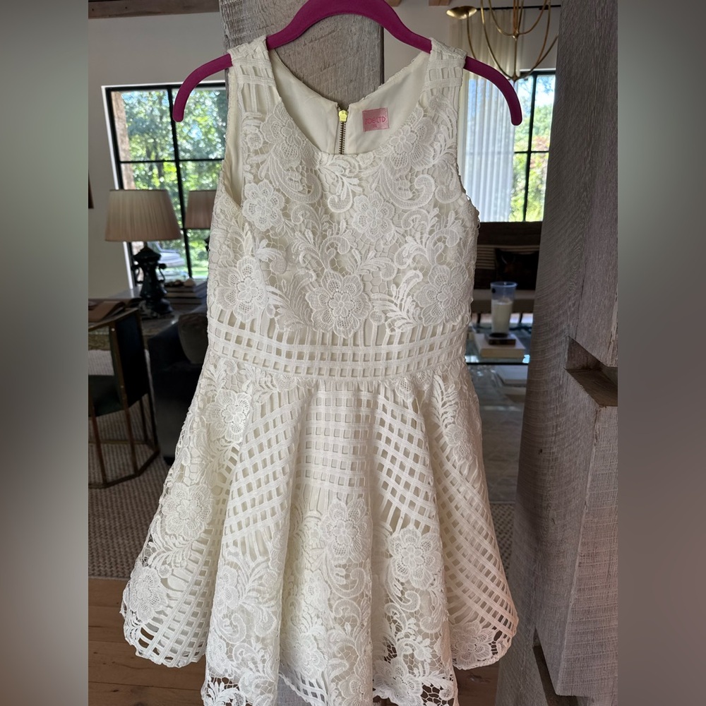 Zoe LTD Elegant White Lace Kids Dress